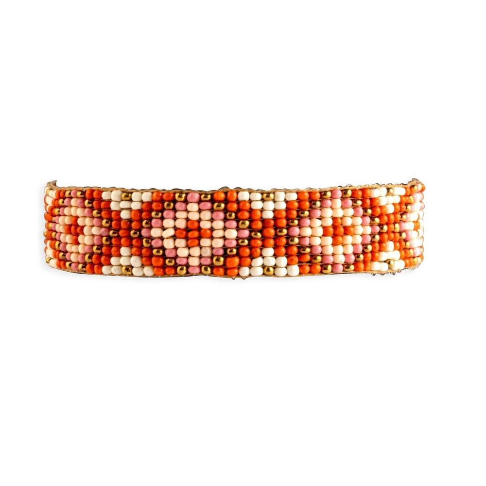 Kiamonni Southwest Beaded Bracelet with Gold Cord Tie